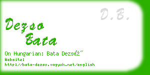 dezso bata business card